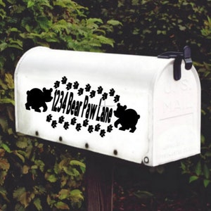 Bear Mailbox Decal Outdoor Decor Set of 2