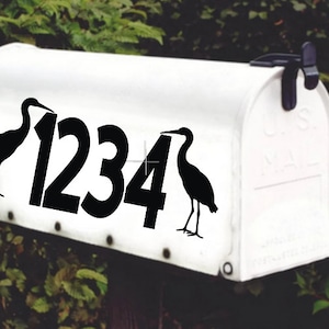 Heron House Numbers Mailbox Decal Door Decor Set of 2