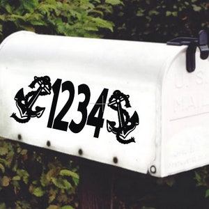 Anchor House Numbers Mailbox Decal Door Decor Set of 2