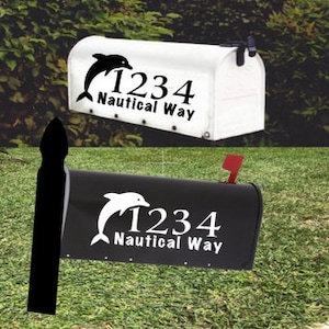 Dolphin Nautical Personalized Mailbox Decal Set of 2