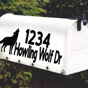 Howling Wolf Mailbox Decal Outdoor Decor Set of 2
