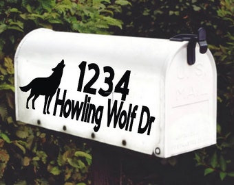 Howling Wolf Mailbox Decal Outdoor Decor Set of 2