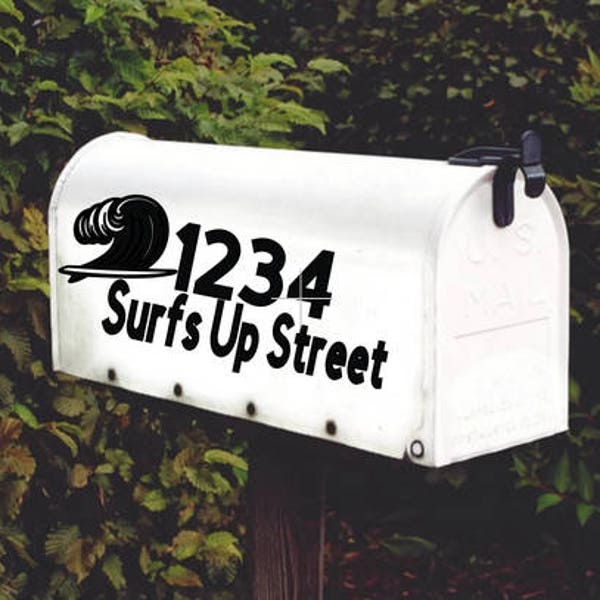 Surfing Mailbox Decal Decor Set of 2