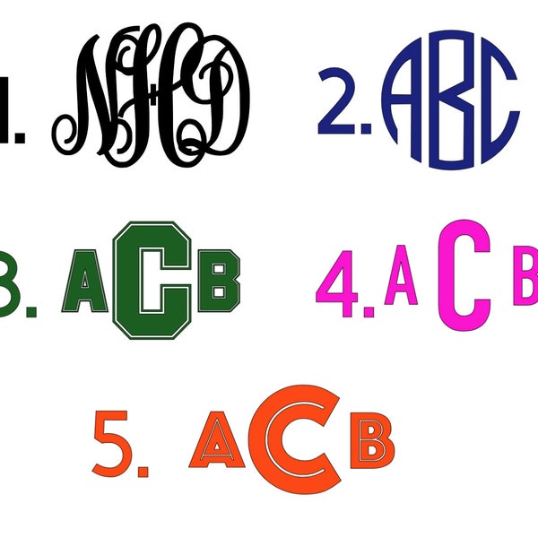 Custom Monogram Decals for Mugs, Tumblers, Golf Carts, Windshields