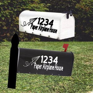 Paper Airplane Mailbox Decal Set of 2