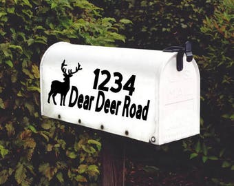 Deer Mailbox Decal Man Cave Address Decal Set of 2