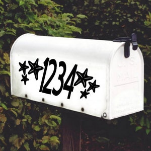 Starfish House Numbers Mailbox Decal Door Decor Set of 2