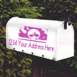 Flamingo v2 Decal for your Mailbox Set of 2