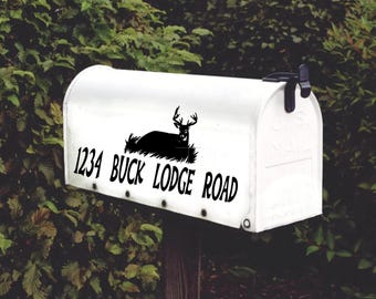 Deer Mailbox Decal Address Decal Set of 2 v2