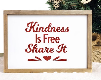 Kindness is Free Inspirational Quote Decal Sticker