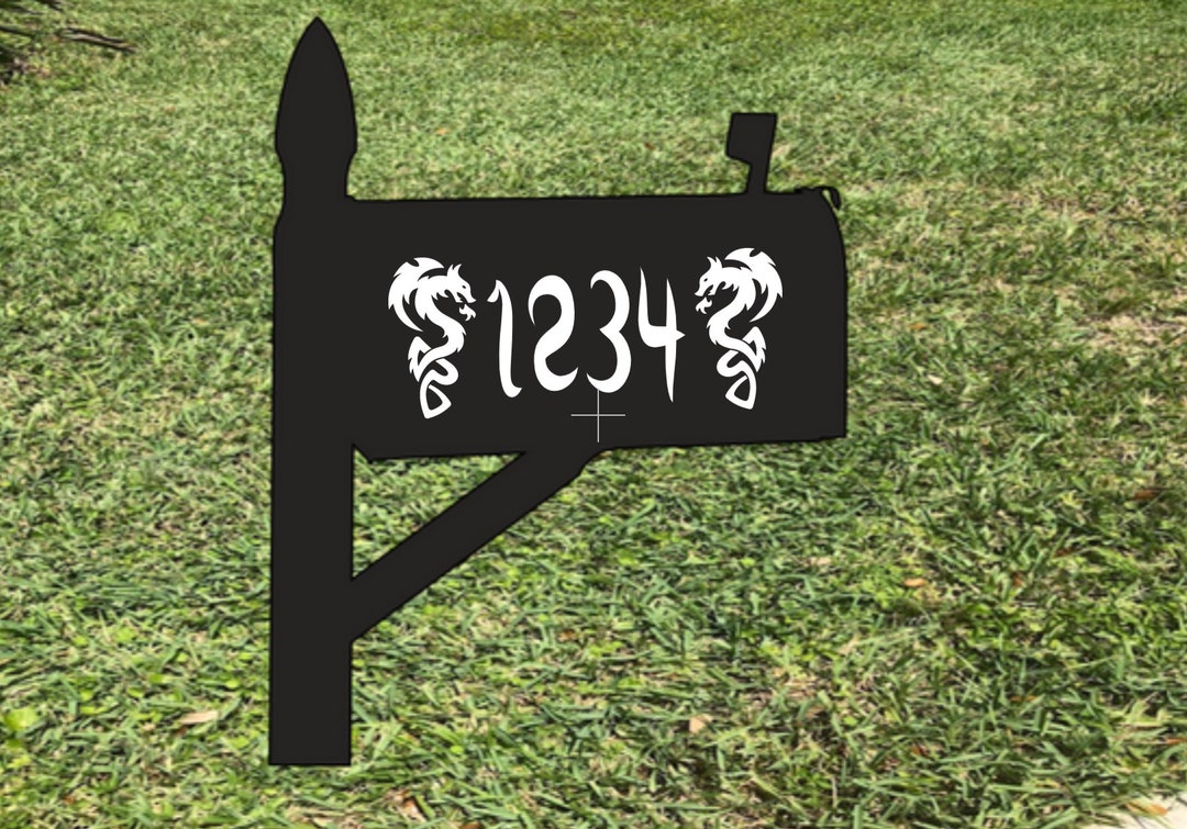 Dragon Mailbox Name House Numbers Decal Decor Set of 2 - Etsy