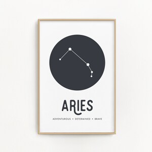 Aries - PRINTABLE WALL ART - Instant Digital Download, Aries Zodiac Gifts, Zodiac Sign, Aries Horoscope Wall Art