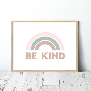 Be Kind Rainbow - PRINTABLE WALL ART - Download istantaneo, arredamento vivaio, download digitale, arredamento della camera da letto, arredamento moderno, arredamento per camere per bambini