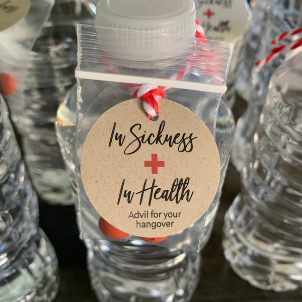 In Sickness + In Health // Hangover Wedding Favor Tags