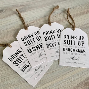 Etiquetas de botellas de padrinos de boda, padrino, regalo de fiesta de novios, fiesta de bodas, comprometido, padrino