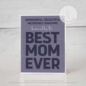 Carte de fête des mères - La meilleure maman de tous les temps - Carte de voeux violette
