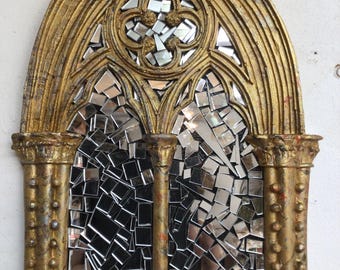 Gothic arch mirror  handcrafted picture art U.K Artist design art