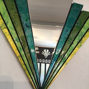 Lustro dekoracyjne wykonane ręcznie w stylu art déco, wystrój domu