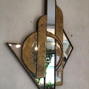 Ręcznie robione dekoracyjne lustro w stylu Art Deco, wystrój domu