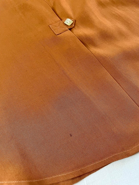 Vintage, 100% SILK, Burnt Orange Blouse | Long sl… - image 4