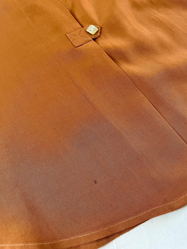 Vintage, 100% SILK, Burnt Orange Blouse Long sleeve, Pure silk evening blouse Size M image 4