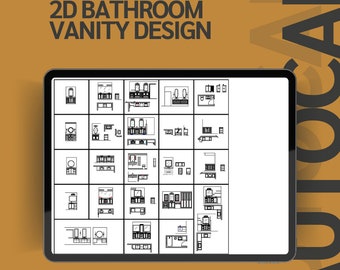 AutoCAD Bathroom Vanity Elevations - Detailed Digital Designs for Your Dream Bathroom