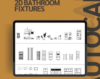 DWG AutoCAD 2D Bathroom Fixtures Drawings - Complete Set of Bathroom Design