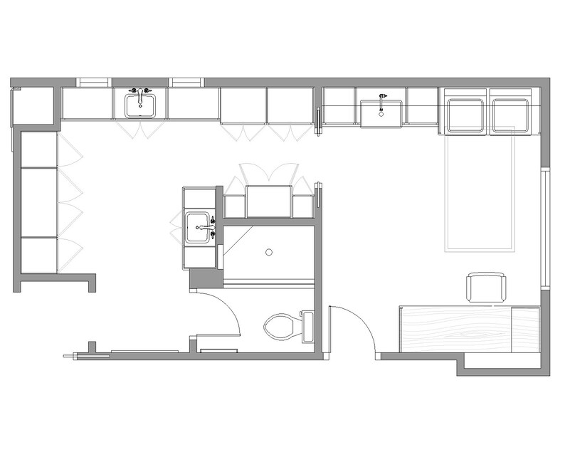 DWG Autocad 2D Bathroom Floor Plan Layouts, Full Bathroom, Hall