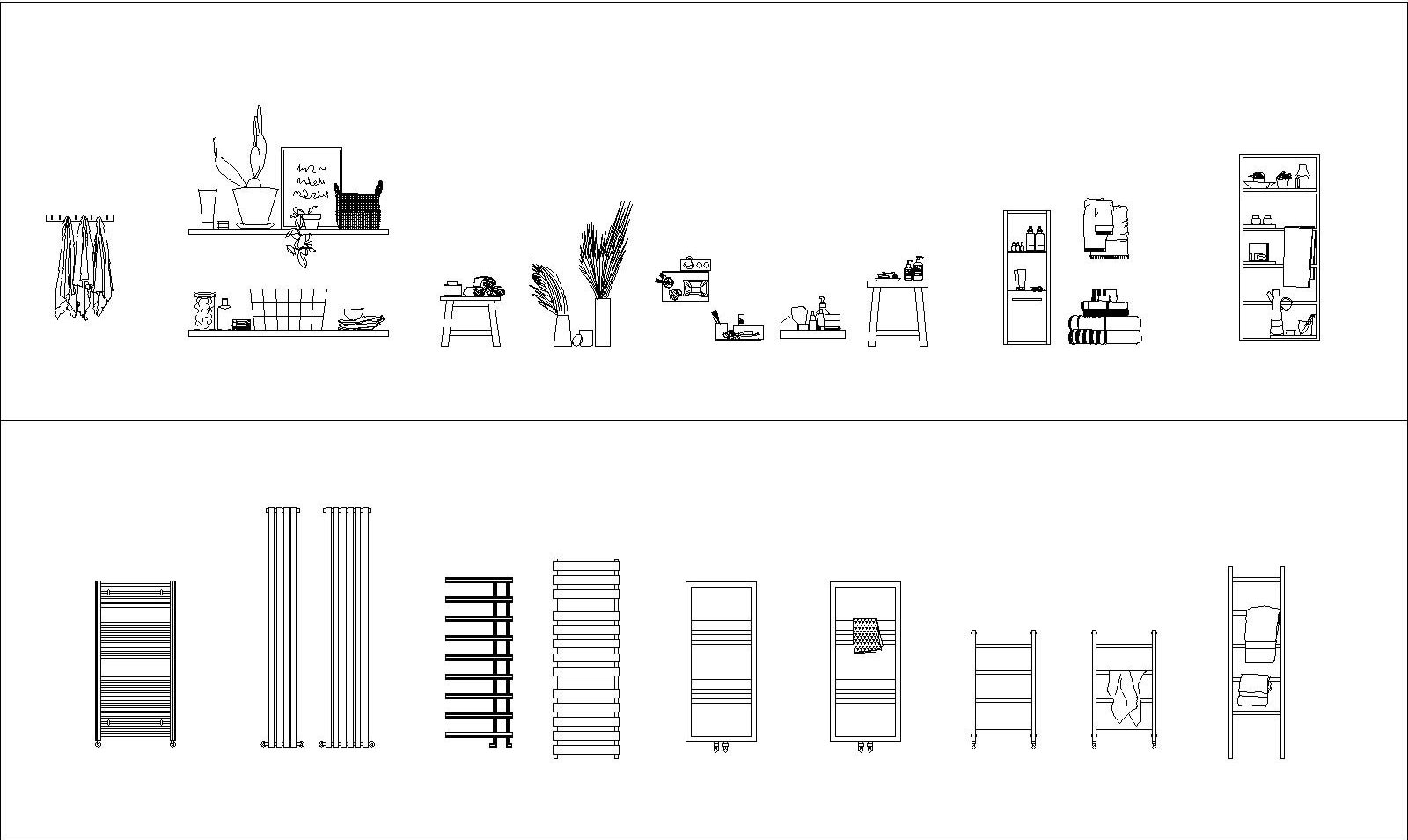 DWG Autocad 2D Bathroom Fixtures Drawings Complete Set of Etsy