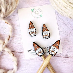 Coffee Gnome Stitch Stoppers, Knitting Needle Point Protectors, Knitting Notions, Knitting Accessories