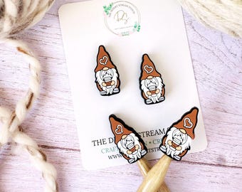 Coffee Gnome Stitch Stoppers, Knitting Needle Point Protectors, Knitting Notions, Knitting Accessories