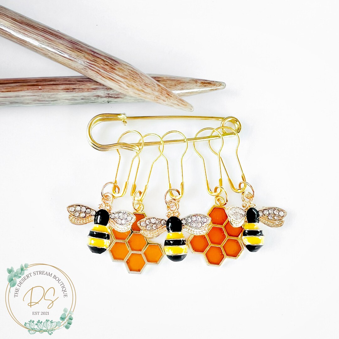 Honey Bee Stitch Markers Set Knitting Notions Snag Free Etsy