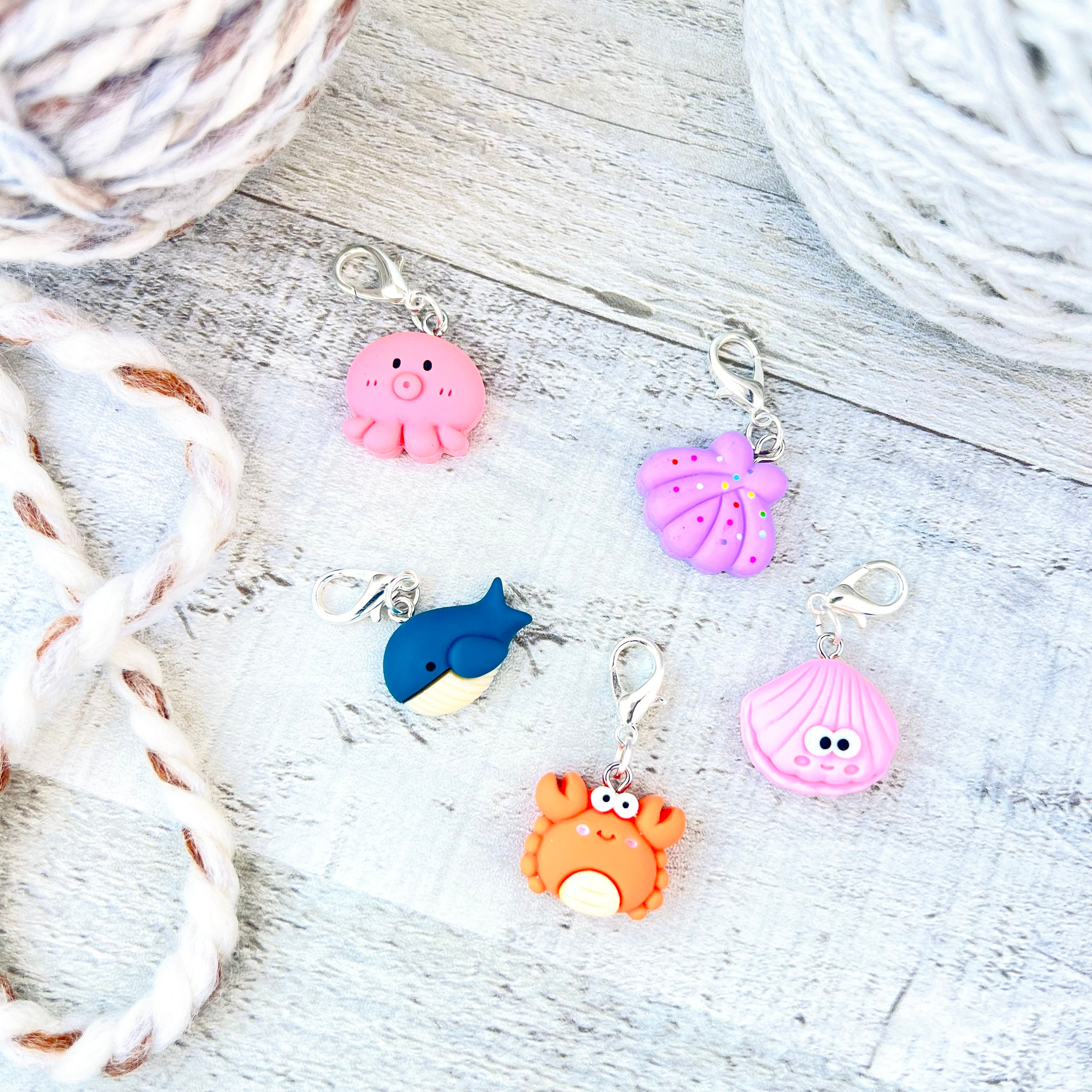 Octopus Stackable Markers Sea Creatures Stitch Markers, Ocean Friends Stitch Markers, Progress ...