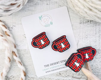 Winter Mug Stitch Stoppers, Knitting Needle Point Protectors, Knitting Notions, Knitting Accessories