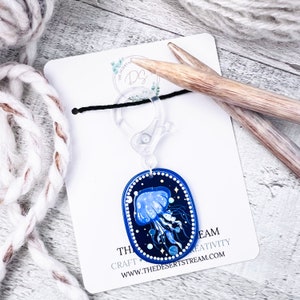 Jellyfish Jumbo Stitch Marker, Knitting Notions Tin, Snag Free Stitch Markers, Progress Keepers, Crochet tools, Knitting tools