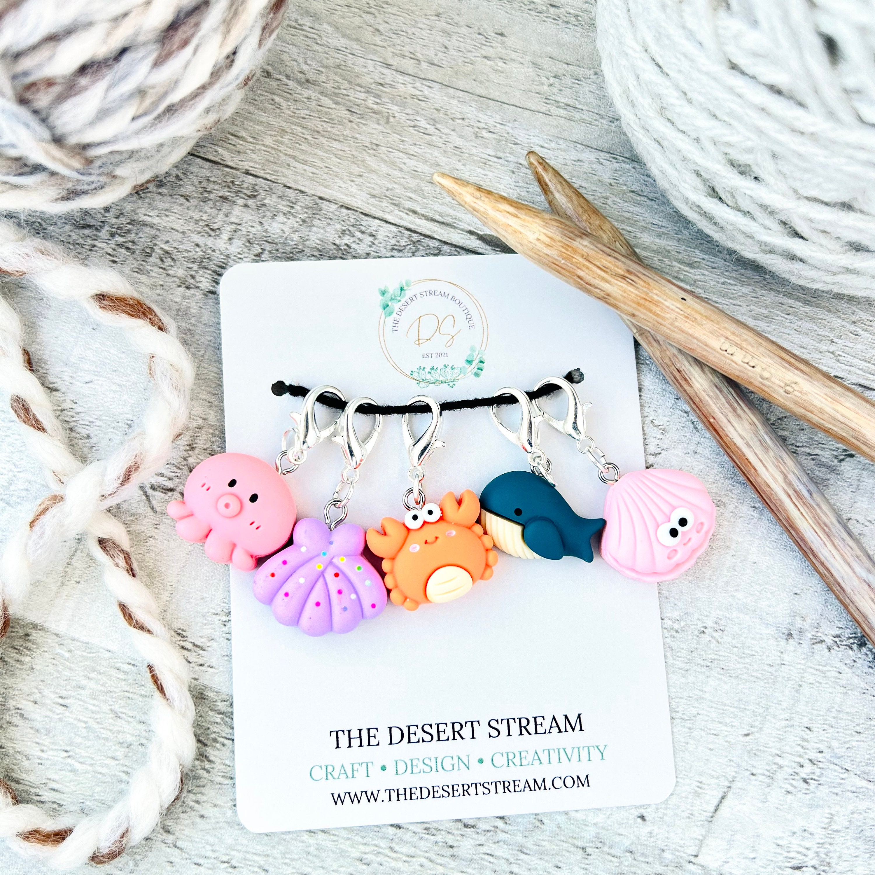 Octopus Stackable Markers Sea Creatures Stitch Markers, Ocean Friends Stitch Markers, Progress ...