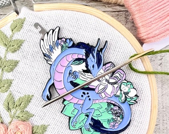 Dragon Needle Minder Needle Threader Magnetic for Cross Stitch, Embroidery Darning Sewing needle keeper.