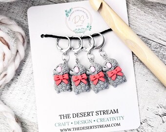Sleeping Sheep Stitch Markers Set, Knitting Notions Tin, Snag Free Stitch Markers, Progress Keepers, Crochet tools, Knitting tools
