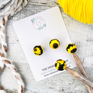 Black Sunflower Stitch Stoppers, Knitting Needle Point Protectors, Knitting Notions, Knitting Accessories