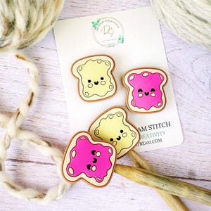 Peanut Butter & Jelly Stitch Stoppers, Knitting Needle Point Protectors, Knitting Notions, Knitting Accessories