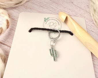 Cactus Stitch Marker, Luxe Limited Platinum Cubic Zirconia Stitch Marker, Knitting Notion, Progress Keepers, Crochet tool, Knitting tool