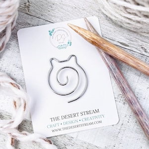 Cat Spiral Knitting Cable Needle Stitch Holder