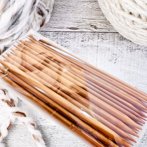 Double Point knitting needles Carbonized Bamboo, Set of 2 Knitting Needles, Wood Knitting Needles, Choose your size