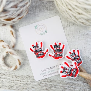 True Crime Junkie Stitch Stoppers, Knitting Needle Point Protectors, Knitting Notions, Knitting Accessories