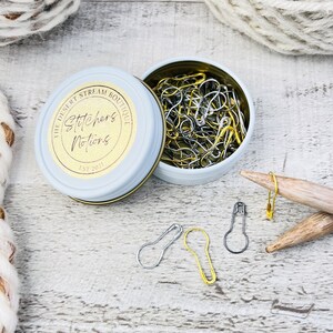 Bulb Stitch Markers Set, Knitting Notions Tin, Snag Free Stitch Markers, Progress Keepers, Crochet tools, Knitting tools, gift for mom