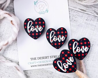 Plaid Love Stitch Stoppers, Knitting Needle Point Protectors, Knitting Notions, Knitting Accessories