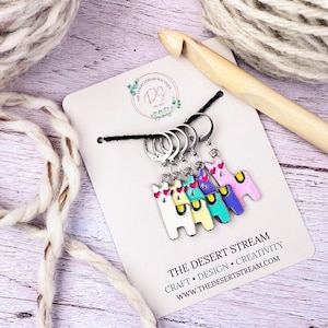 Alpaca Stitch Markers Set, Knitting Notions Tin, Snag Free Stitch Markers, Progress Keepers, Crochet tools, Knitting tools, gift for mom