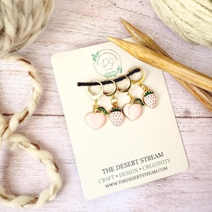 Blush Harvest Stitch Markers Set, Knitting Notions Tin, Snag Free Stitch Markers, Progress Keepers, Crochet tools, Knitting tools