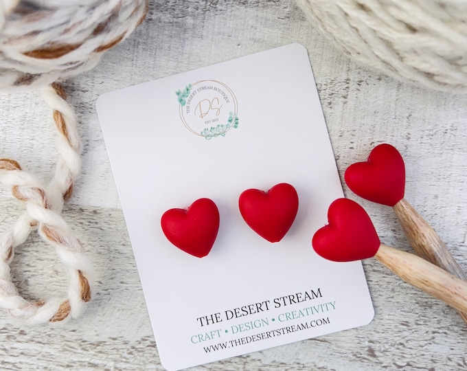 Heart Stitch Stoppers, Knitting Needle Point Protectors, Knitting Notions, Knitting Accessories