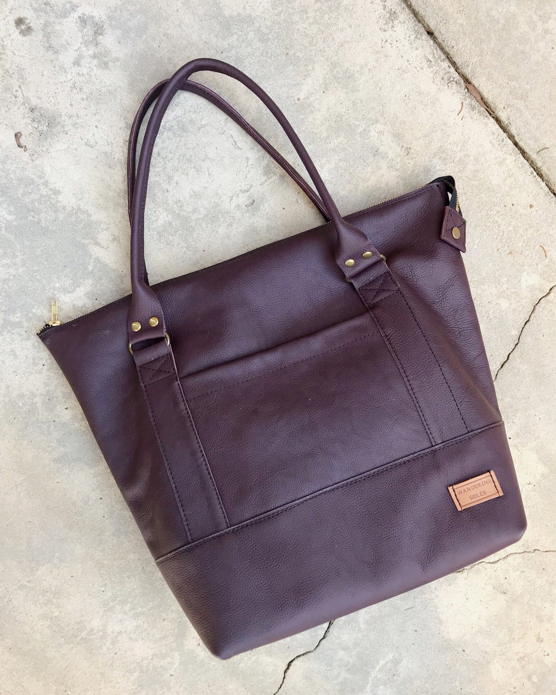 Leather Weekender Luggage Tote with Trolley Sleeve Etsy